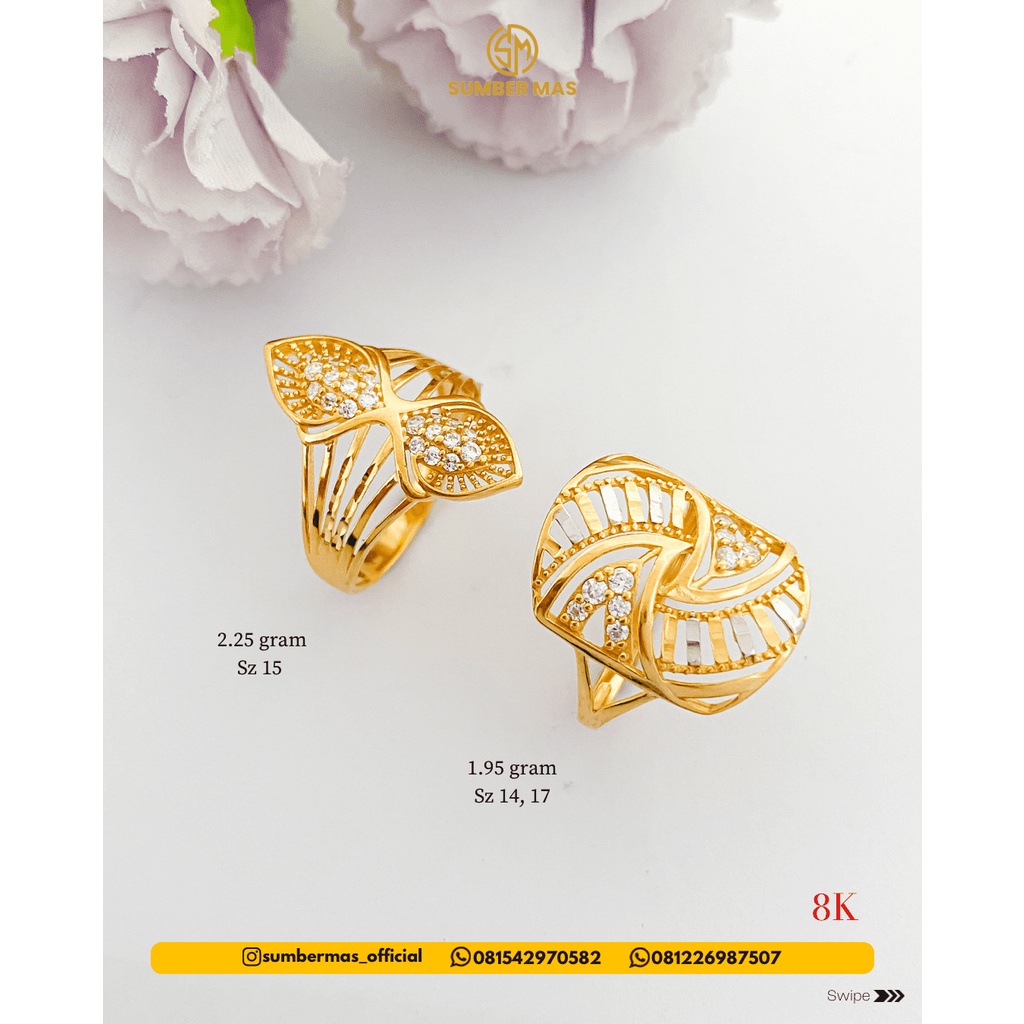 YELLOW GOLD RINGS 8K - SUMBER MAS