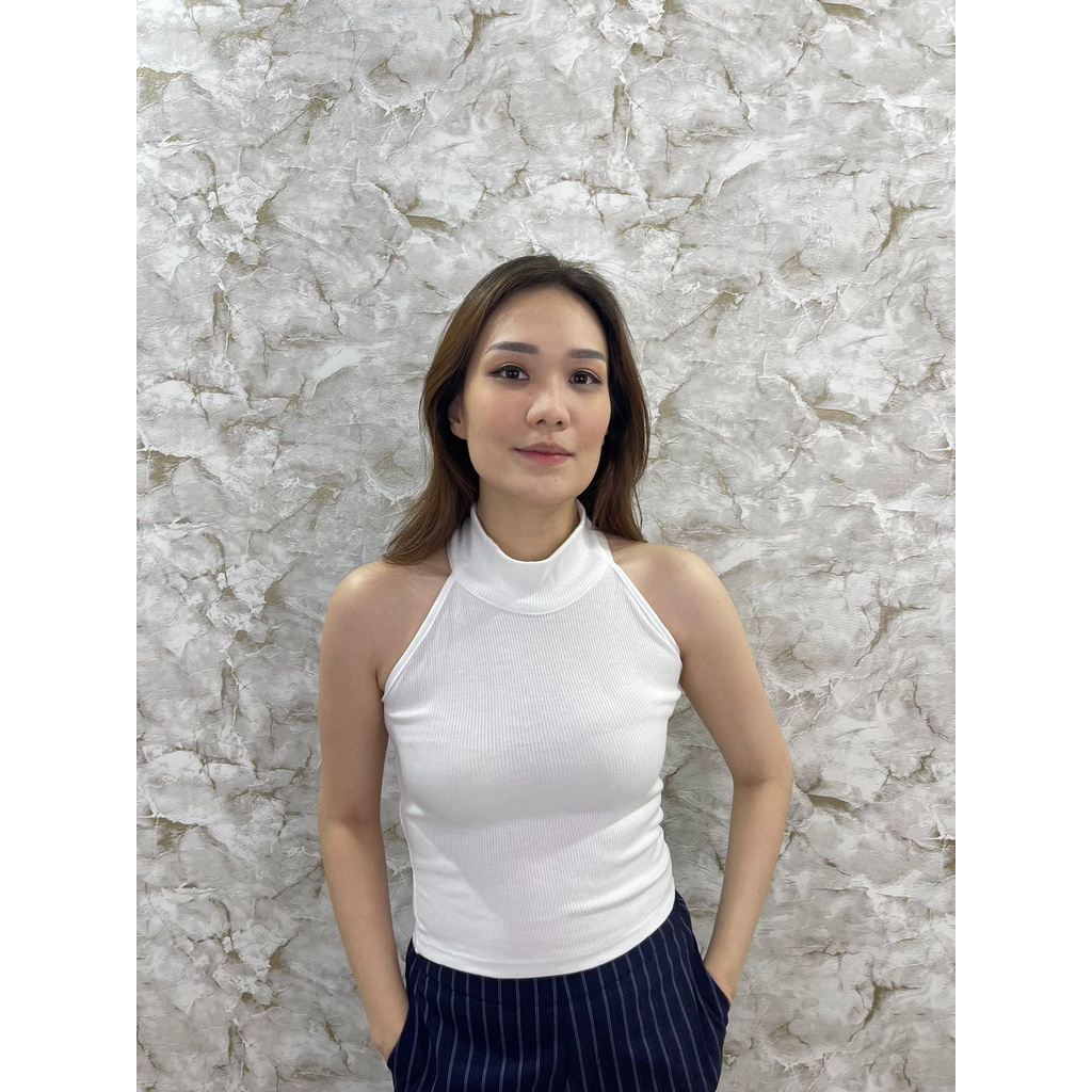 MODAVIE - MARGARETH CROP TANK TOP Kaos Turtleneck Wanita Kerah Tinggi