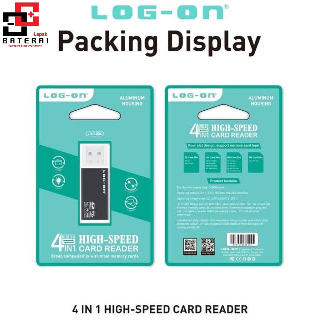 LOG - ON CR06 Card Reader 4 in 1 | Carider | Memory Reader