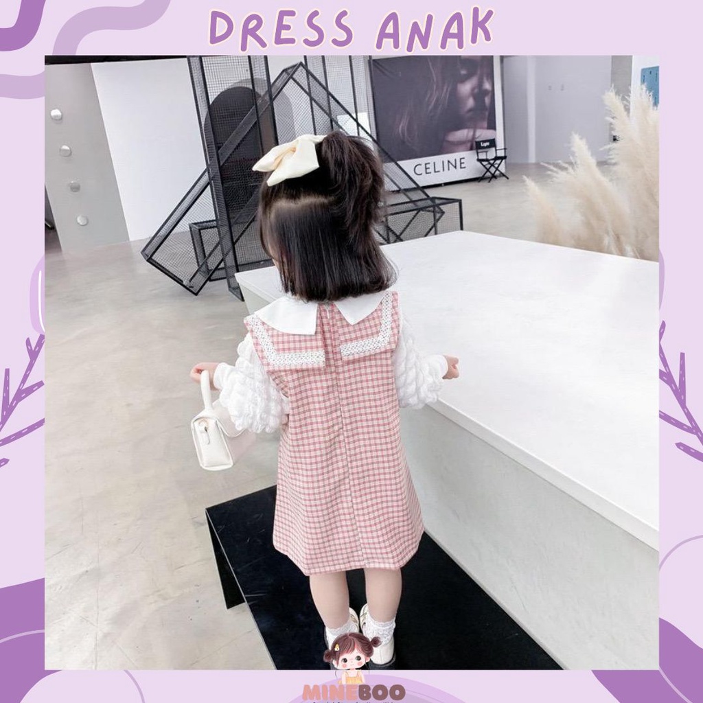 mineboo - DRESS BECCA PEARLS EBV Baju Dress Anak Perempuan Import Bayi Perempuan Gaun Rok Pakaian anak