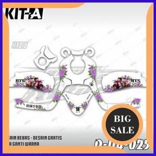 Decal Stiker Motor New Scoopy 2021 MOTIF FLOWER BTS D-U4-025 1M4R23 sparepart