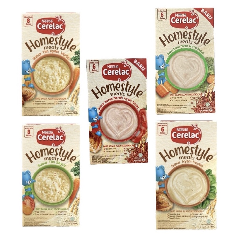 BARU! CERELAC Homestyle Meals Bubur Tim Ayam Wortel &amp; Tim Sayur 100gr MPASI BAYI