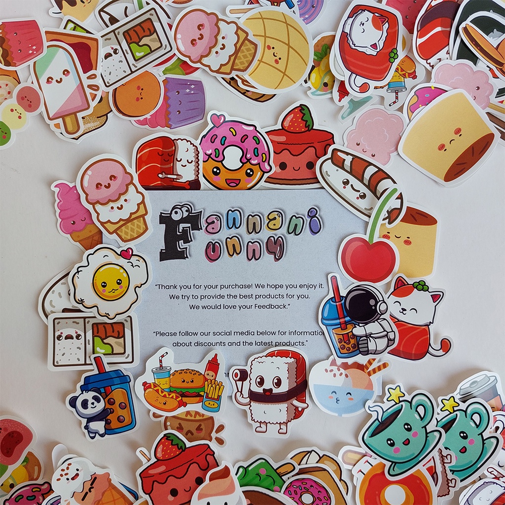 

Stiker cutting variasi makanan kawaii cute | stiker satuan | sticker eastetik | stiker lucu