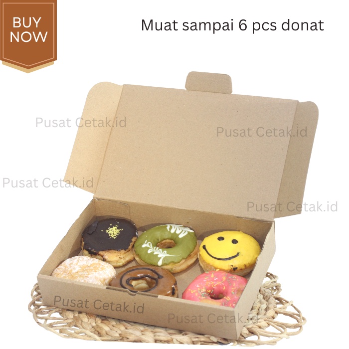 

[50PCS] Kotak Donat | Dus Donat | Kemasan Donat | Box Donut | 27 x 18,5 x 5,5 Muat 6 donut