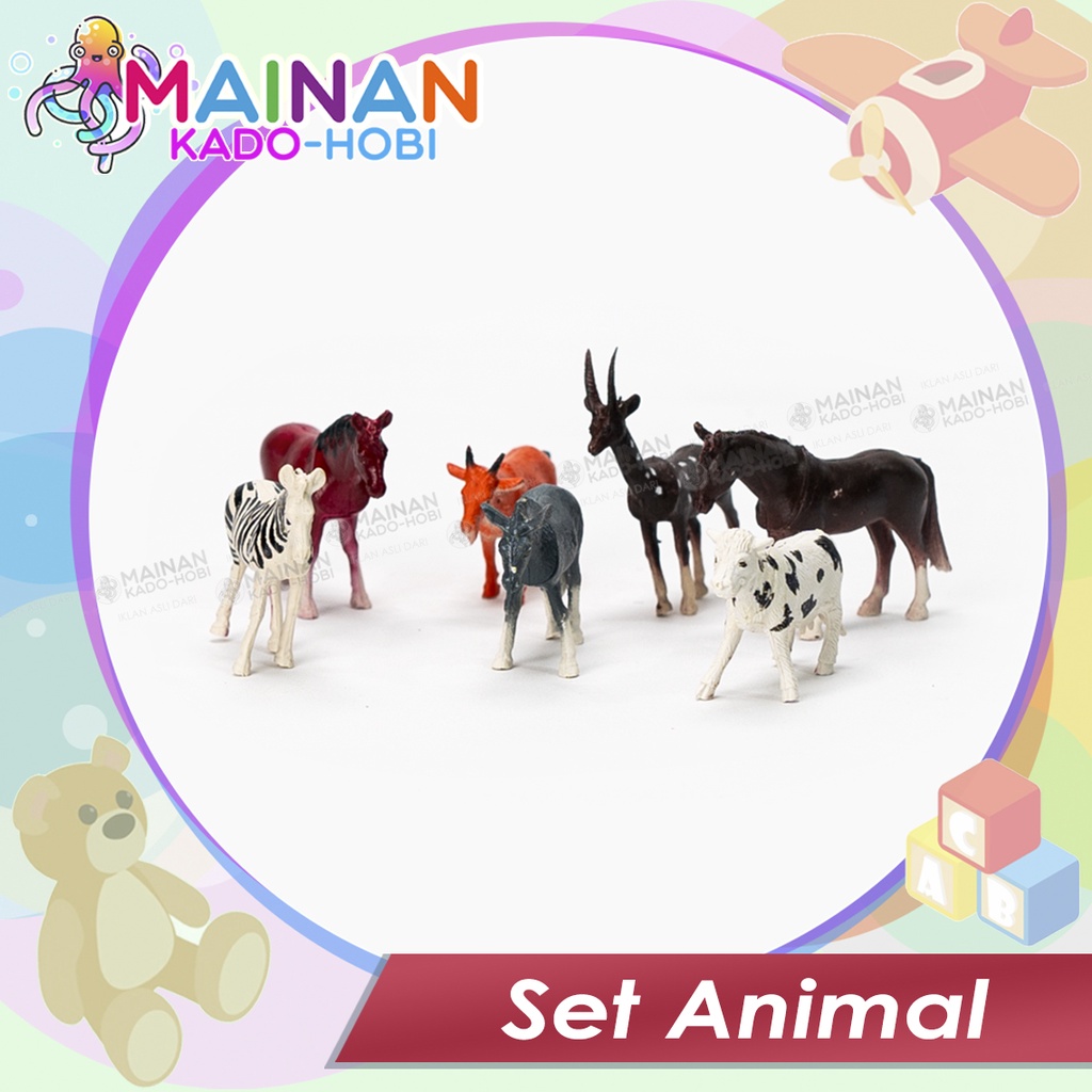 KADO MAINAN ANAK LAKI SET MINIATUR FIGUR ZOO ANIMAL HEWAN HUTAN