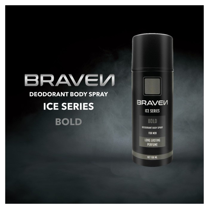 Braven Ice BOLD Deodorant Body Spray 150ml - Deodoran Pria