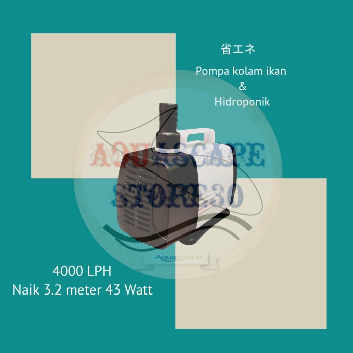 Best Seller Pompa Kolam Naik 3 Meter 4000 L/H Low Watt Pompa Aquarium & Kolam Koi