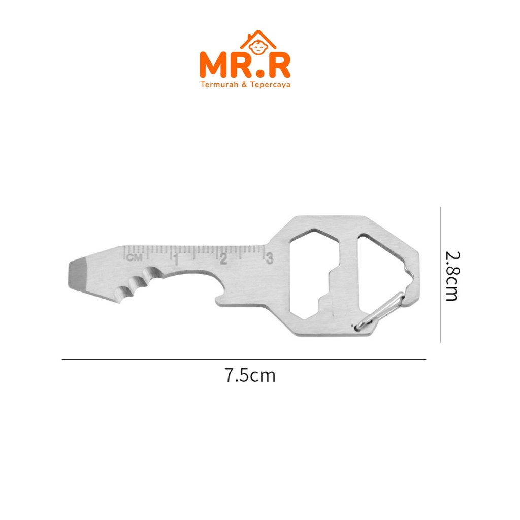 Gantungan Kunci Multifungsi Alat Pertukangan Kunci Obeng Penggaris Alat Pembuka Botol Baut