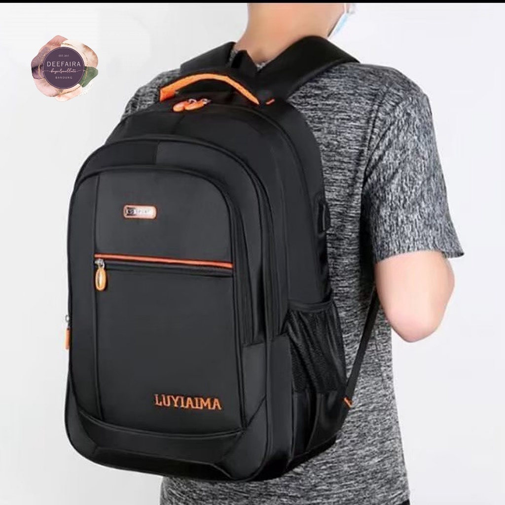 Tas Ransel Pria Serbaguna Model Lyo44 V1X Gratis Botol Minum Untuk Sekolah &amp; Kuliah