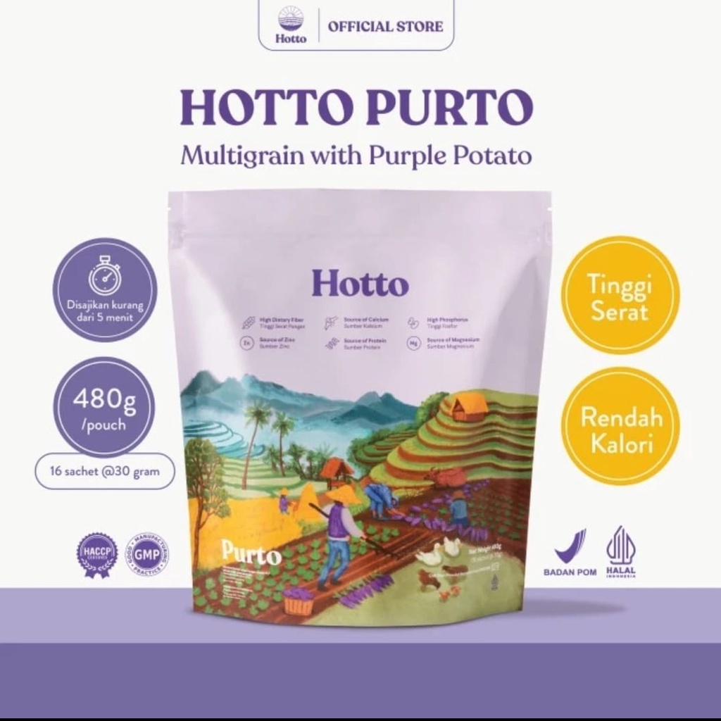 

HOTTO PURTO OAT Multigrain with Purple Potato 1 Pouch - 16 Sachet