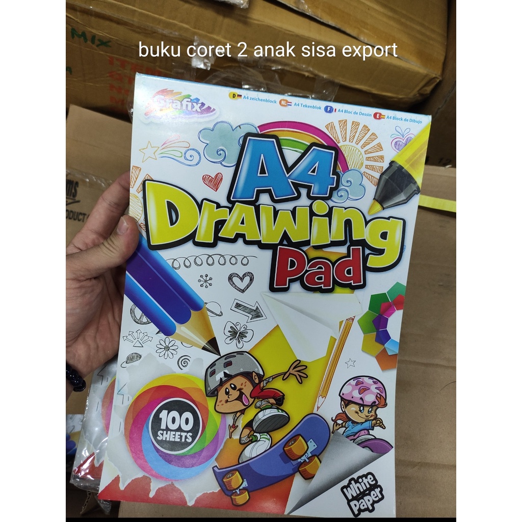 

buku drawing pad sisa export belanda inggris a4 isi 100 lembar merek grafix
