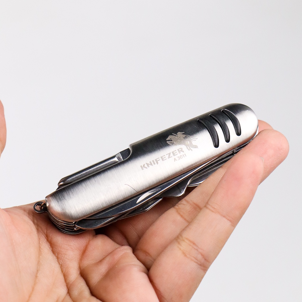 Portable Tools Pisau Pocket Knife Multifungsi 11 in 1 Tool Pisau, Obeng, Pembuka Botol, Gunting, Gergaji