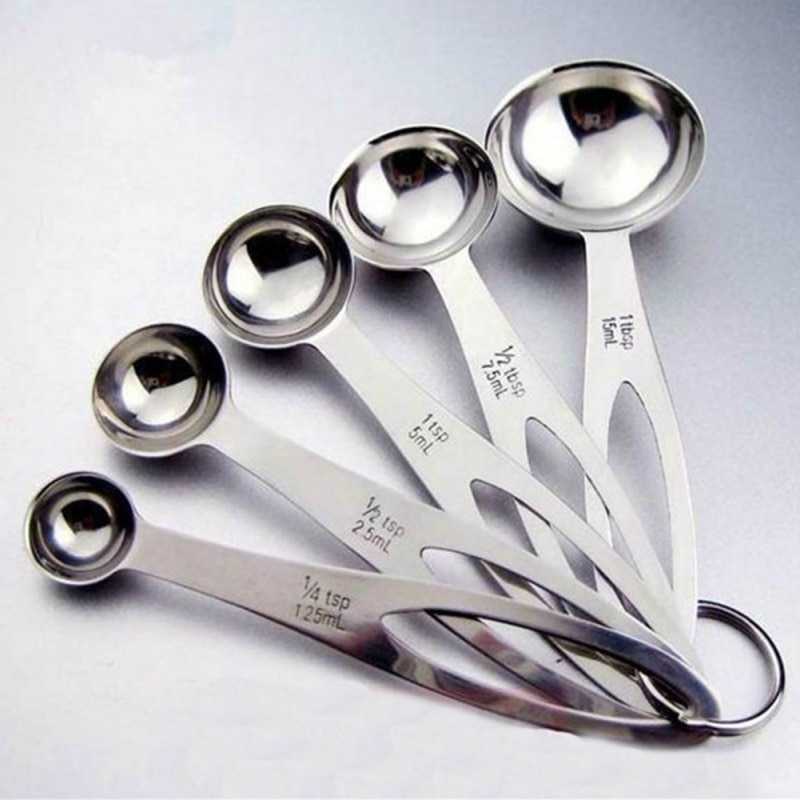 (BISA COD) FTIHSHP Friez Sendok Takar Cup Stainless Steel Measuring Spoon 5 PCS - S300