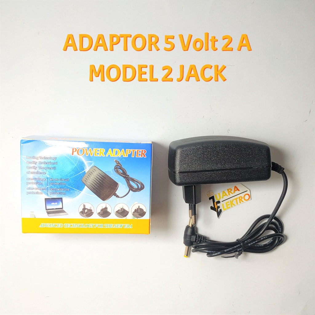 Adaptor 5V 2A Dengan 2 JACK | AC/DC Adaptor Model 0520 Pengubah Arus