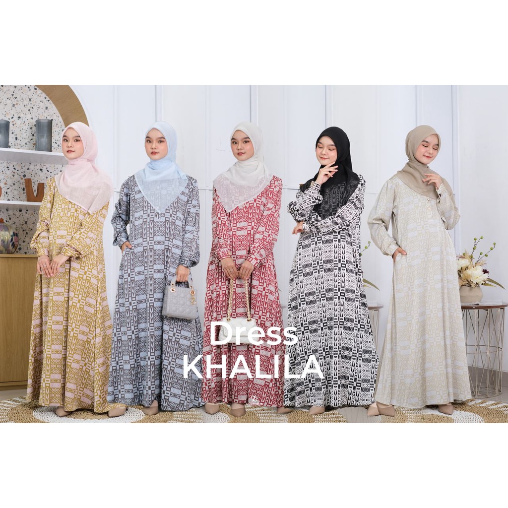 Khalila Dress Gamis Armani Silk Motif by Greenism