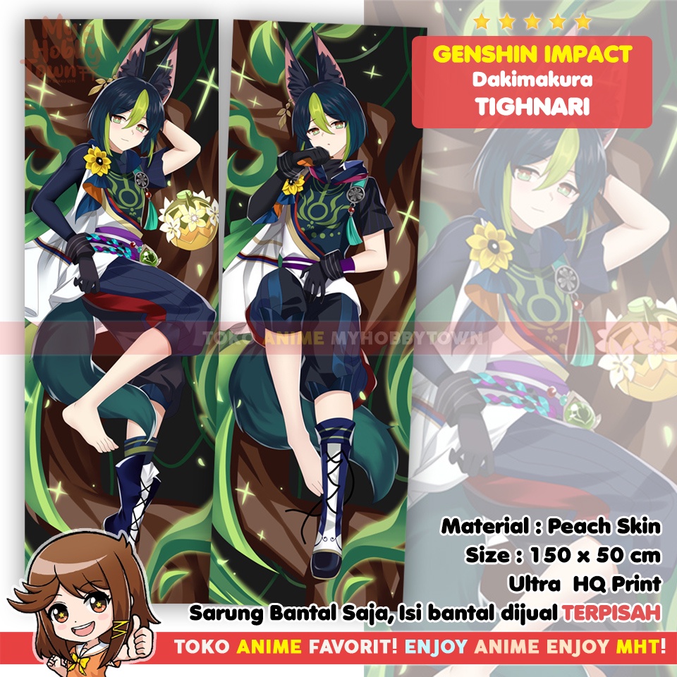 Sarung Bantal Anime Dakimakura Genshin Impact : Tighnari