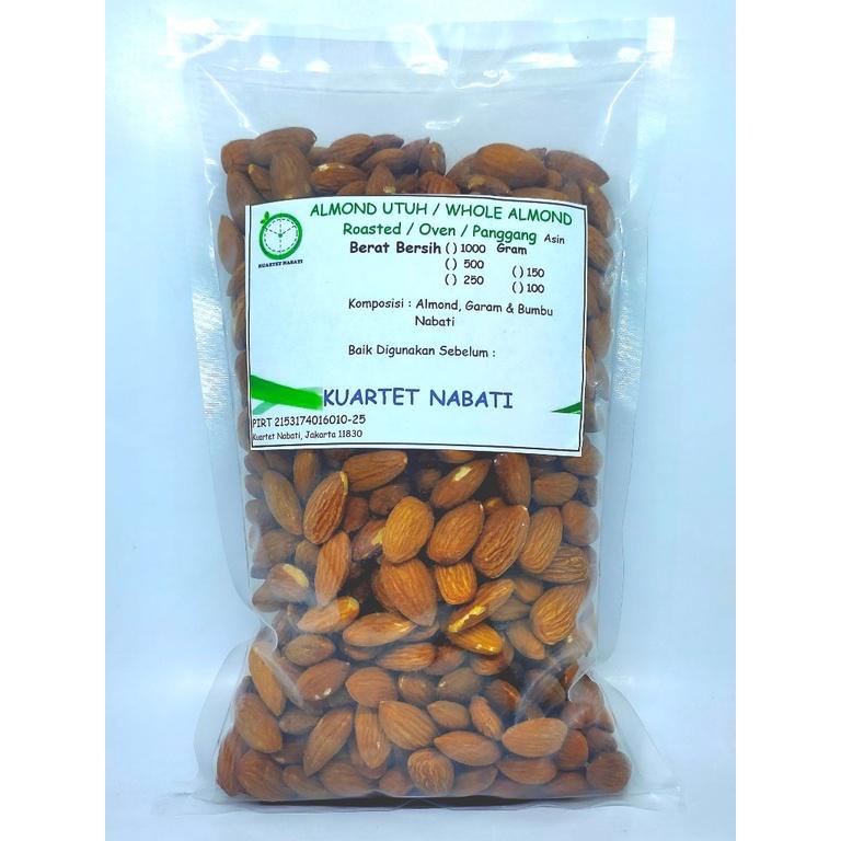 

500gr Roasted Almond Premium - Kacang Almond Panggang Kupas - Oven - Matang - Size Besar 27-30 Varian Rasa Original/ Asin / Aktivasi SIAP MAKAN Best Seller