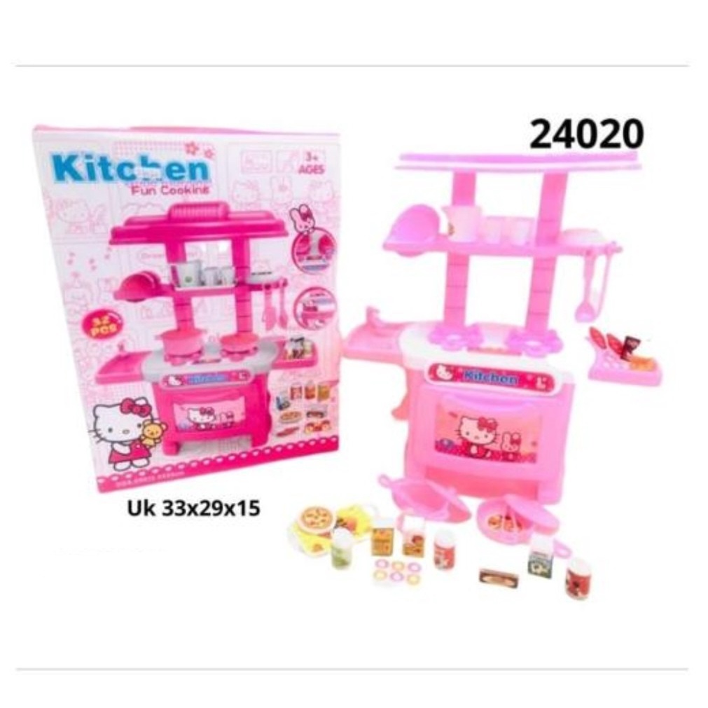 mainan anak perempuan masak masakan coocking edukasi kitchen set dapur HK hellow kitty koki chef promo discount SNI TOYS