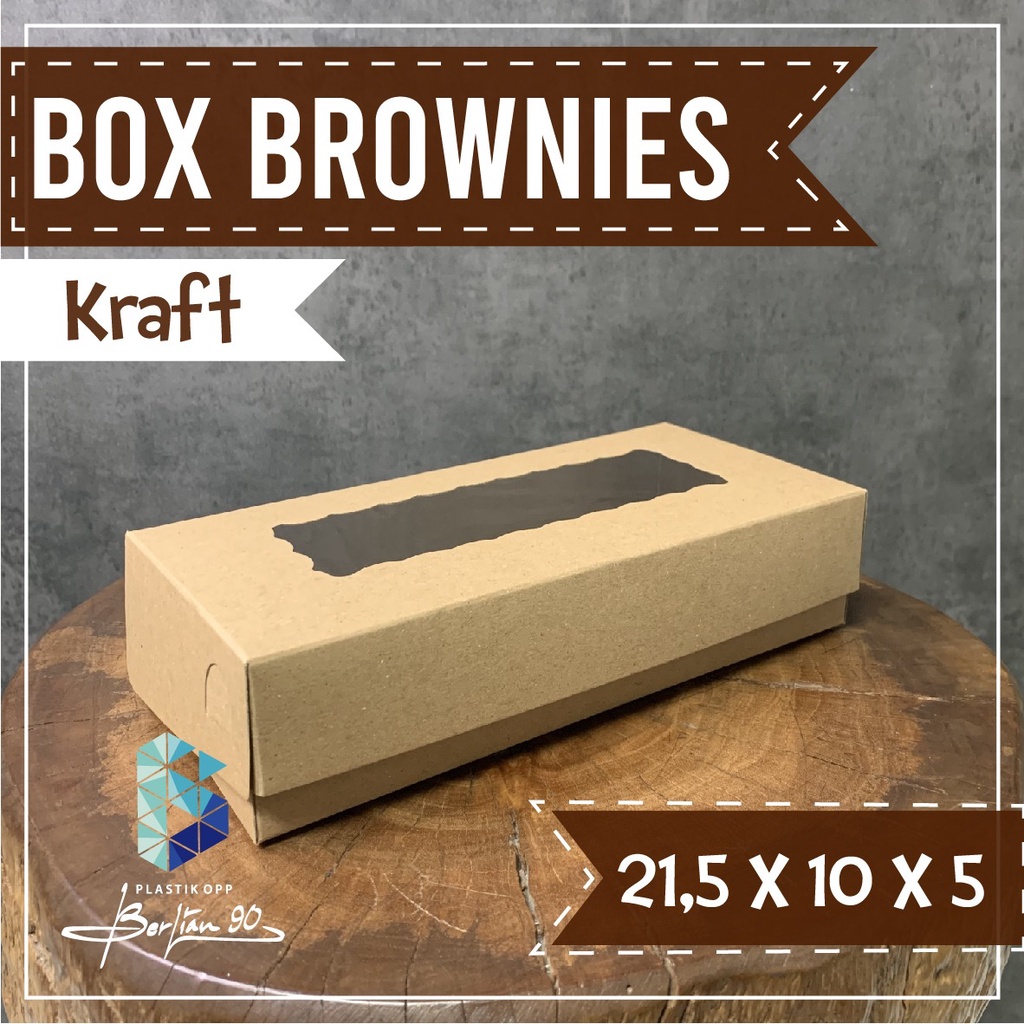 

Dus Brownies 21,5x10x5 isi 50 pcs Box Brownies Jendela Kemasan Brownies Dus kue