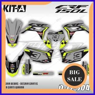 Decal CRF 150 L WARNA ABU HITAM LIS HIJAU STABILO D-I2-504 1M4R23 tools n parts