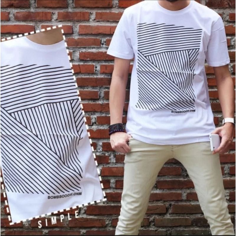Kaos Pria Distro Baju Kaos Pria Original Ukuran M L Dan XL Bombogie 3Second Grlt