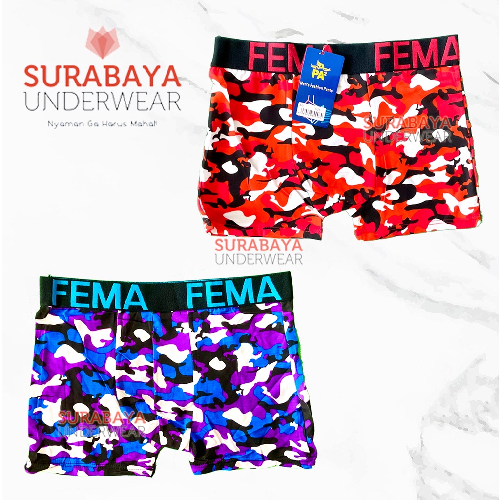 BOXER PRIA MOTIF ARMY MERK SPORTS