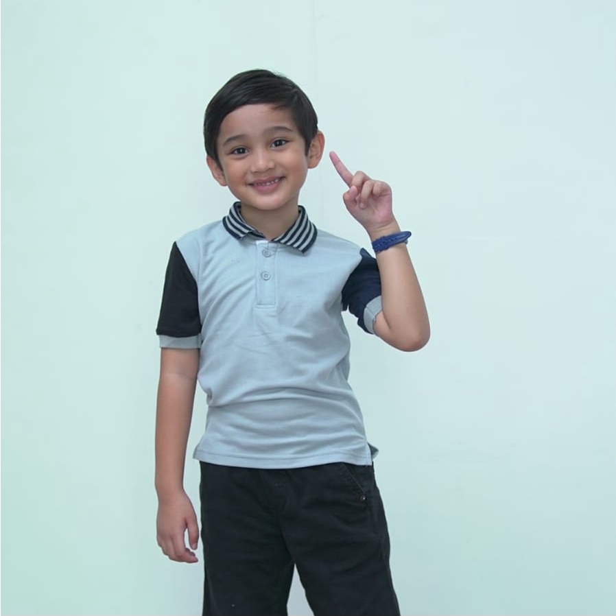 Anak - Polo Shirt Gray Lengan Hitam Navy - Lacoste - Jos Miracle Bandung - Miracle - JMB