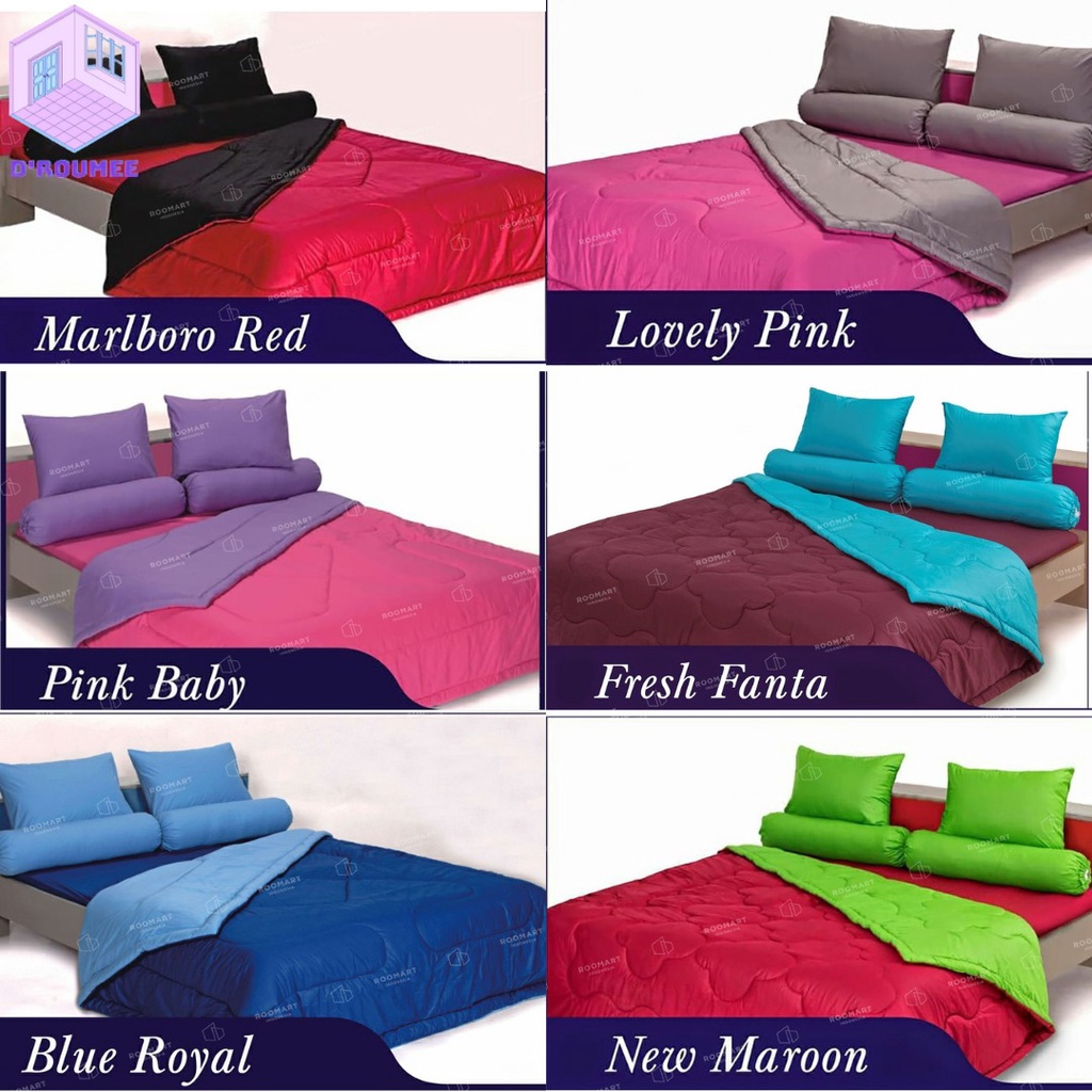 Sprei Grand Shyra Polos Dua Warna Ukuran 180x200 King Sprei Polos Motif