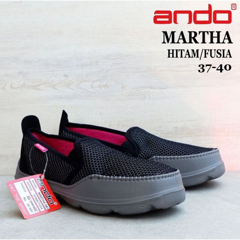 Sepatu ANDO MARION - MARTHA - OCTA Size 37-40 - Sepatu Slip On Wanita - Sepatu Sekolah Perempuan