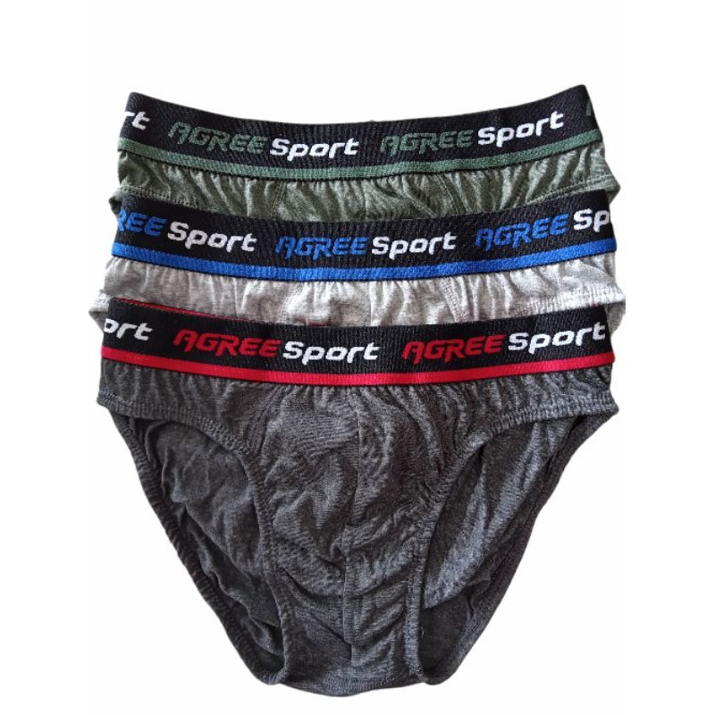 3 Pcs - CD Agree Sport 2311 Karet Boxer Pria Dewasa | Celana Dalam Laki Laki Dewasa Remaja Katun Polos Halus Underwear Adem Sguna