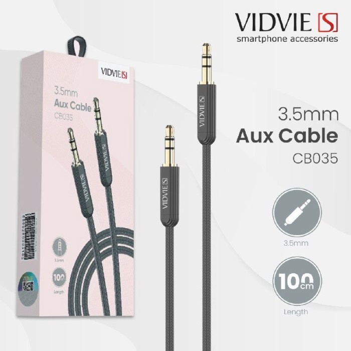 Vidvie S Kabel Audio AUX Jack 3.5mm CB035 - Black