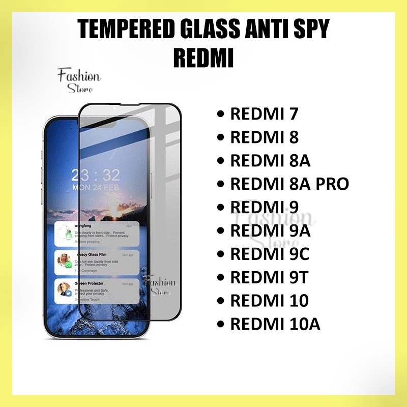 TEMPERED GLASS CERAMIC SPY ANTIGORES KACA KOMPATIBEL REDMI 7 REDMI 8 REDMI 8A PRO REDMI 9 REDMI 9A REDMI 9C REDMI 9T  REDMI 10 REDMI 10A