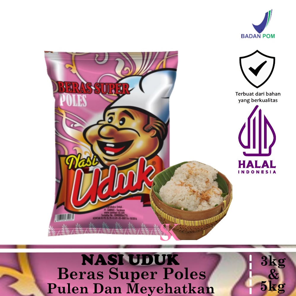 

BERAS Cap Nasi Uduk Beras Super Poles 3kg / 5kg - Pulen Wangi Dan Menyehatkan