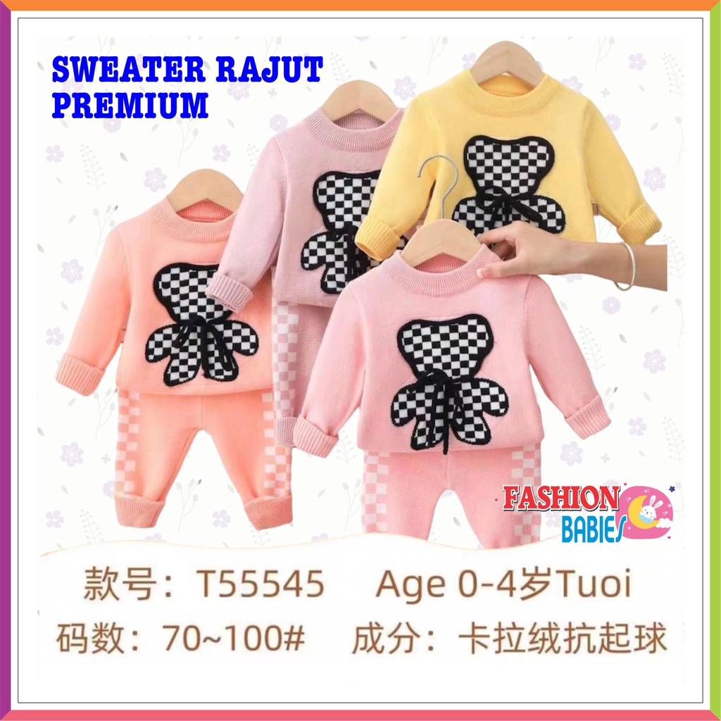 3D SETELAN SWEATER RAJUT ANAK UNISEX IMPORT 3D MOTIF BEAR &amp; BUNNY GIRL ❤ FashionBabies ❤