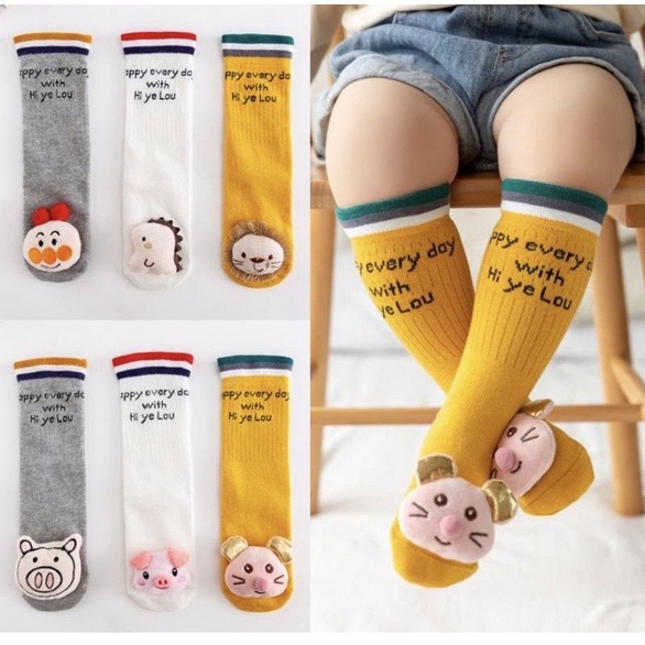 KS 13 | Baby Long Tube Socks / Cartoon Doll Socks / Baby Children Socks / Kaos Kaki Panjang Bayi Motif / Kaos Kaki Anak Panjang Motif Timbul 3D Lucu Dan Gemesin