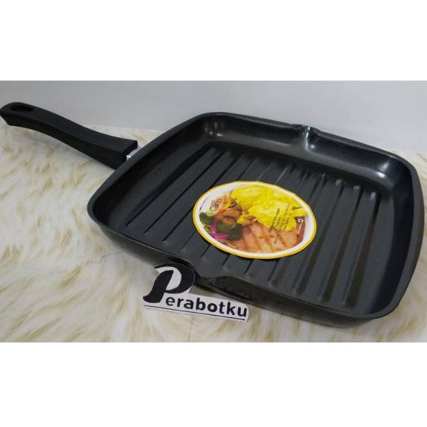 SIAP KIRIM Square Griddle Carin Teflon Wajan Pemanggang Gagang Anti Lengket