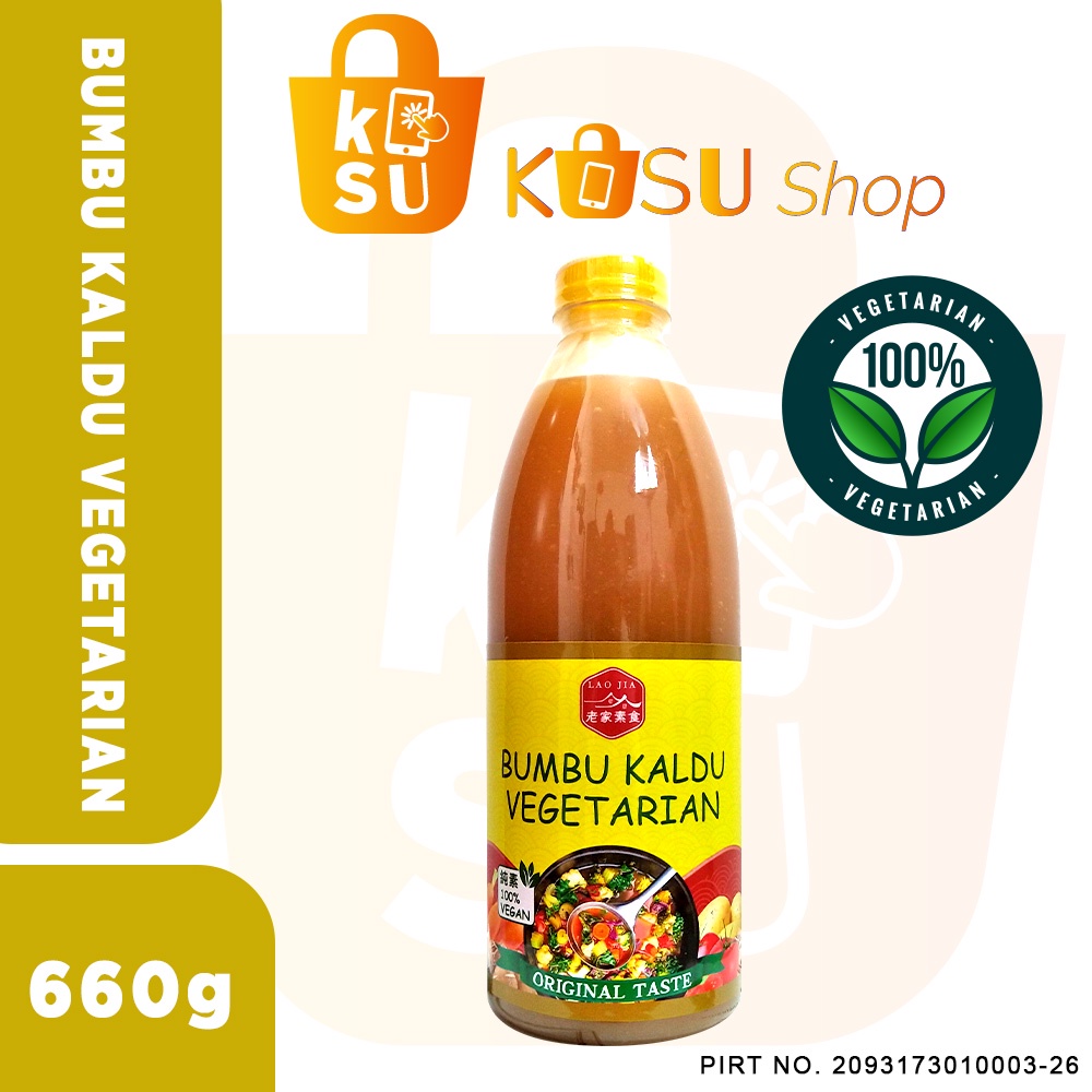 

BUMBU KALDU VEGETARIAN ( 100 %VEGAN) 660 gram - LAO JIA VEGETARIAN