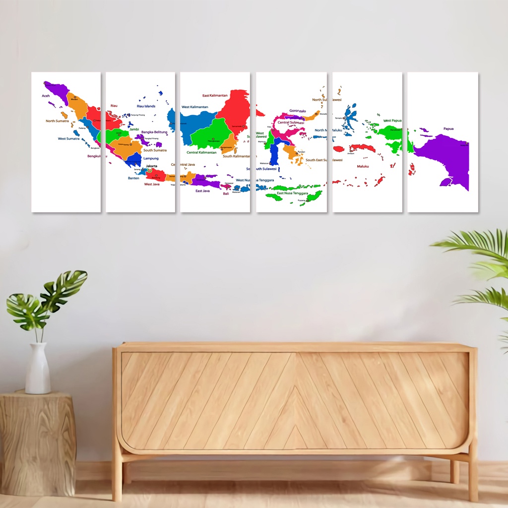 Hiasan dinding peta indonesia isi 6 pcs dekorasi kamar aesthetic