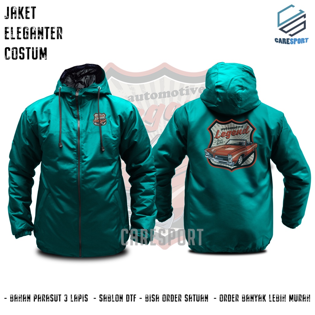 Jaket Komunitas Costum Pria Motor Mobil Bahan Parasut Taslan Semi Wf harga grosir jaket 3 lapis gamb