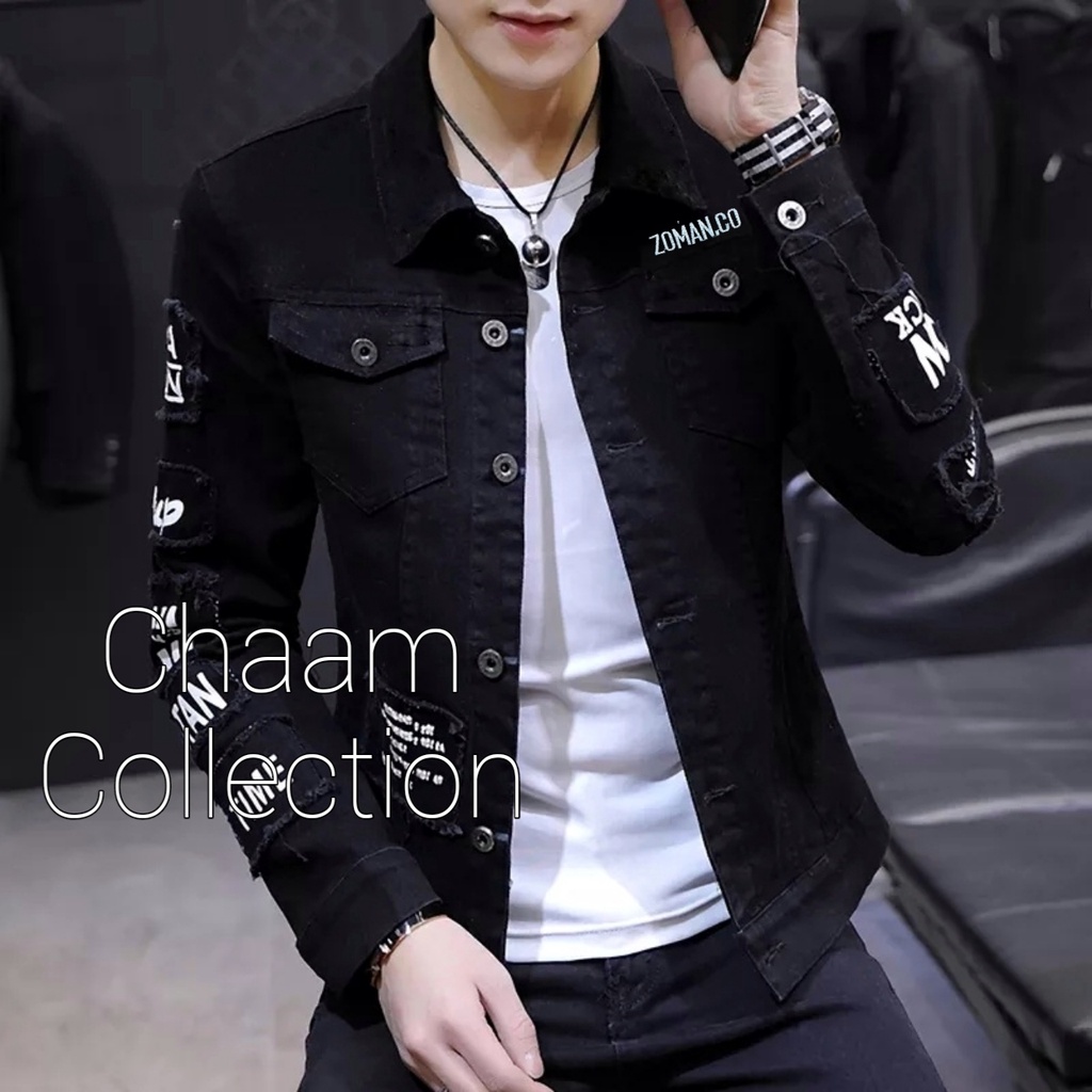 Best Seller Jaket Jeans Denim Z01 Emblem|Jaket Jeans Hitam Pria dan Wanita|Jaket Denim Size M L dan XL|Jaket Hitam Polos|Jaket Denim Motif Bordir