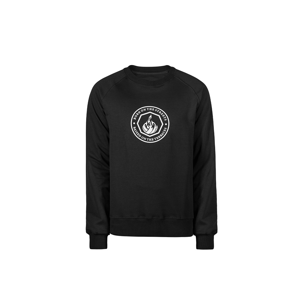 Prung Kalis Sweater Warna Hitam Crewneck Football Cauals Hooligans