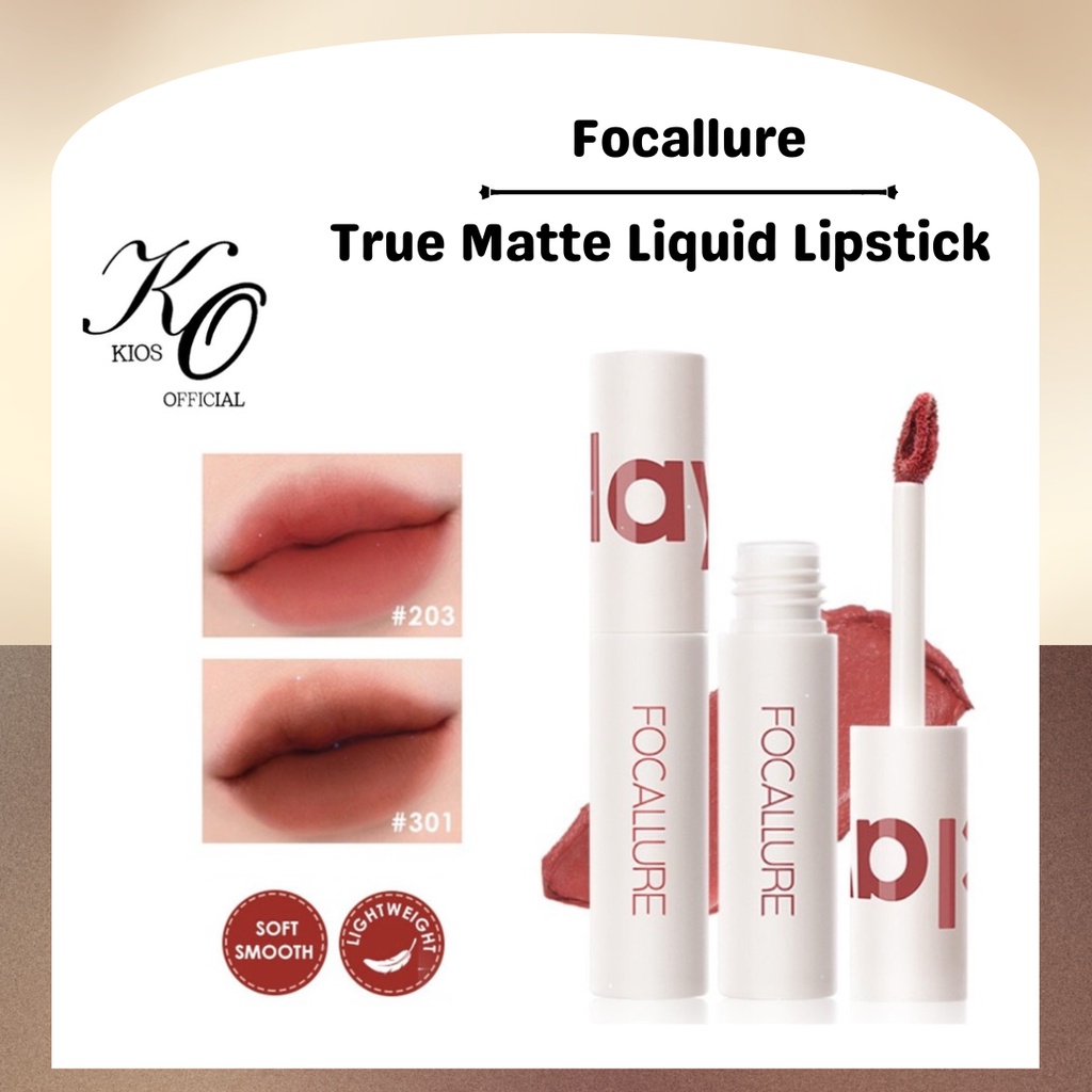 Focallure True Matte Liquid Lipstick / Velvet Misty Lip Clay