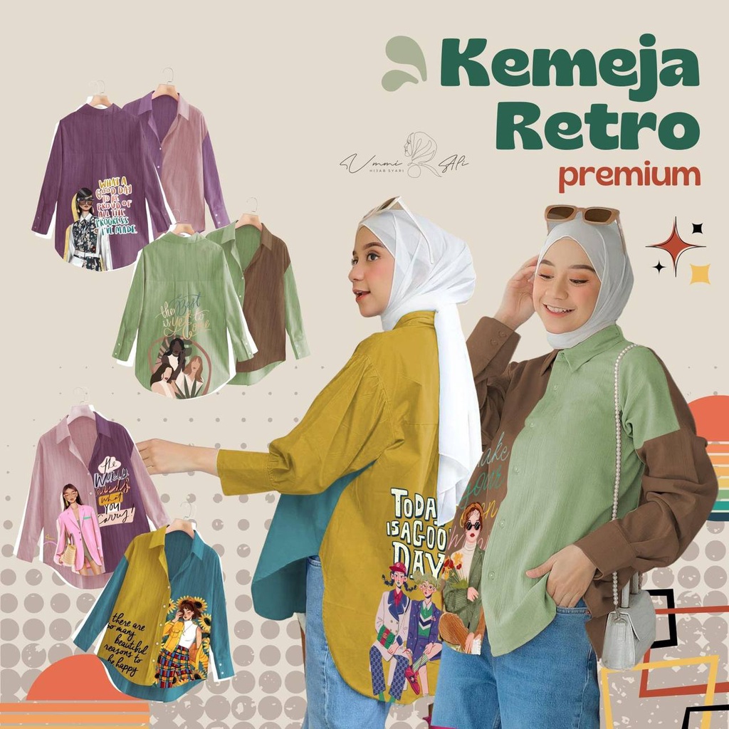 Kemeja wanita oversize Retro by Ummi Ali