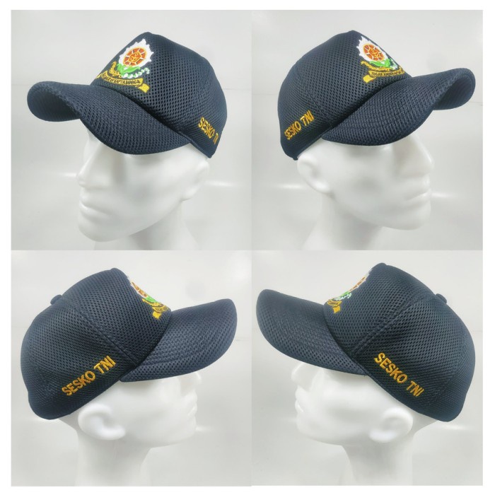 hat / topi sesko tni au dabel mash warna hitam