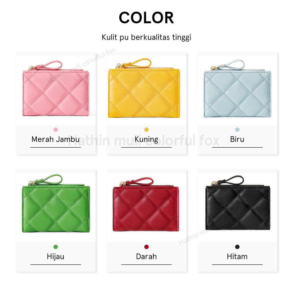 DOMPET LIPAT WANITA Dompet Pendek  KULIT PU Leather PREMIUM KOREA IMPORT SLOT KARTU RESLETING KOIN DOMPET -  Velvet Wallet