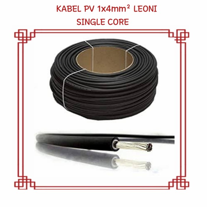 Kabel PV 1x4mm 10m Kabel panel surya 4mm single core LEONI