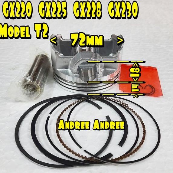 GX-220 GX-225 GX-228 GX-230 size 000 Seher Piston Ring Pen Circlip model Tipis T2 72mm mesin Honda G