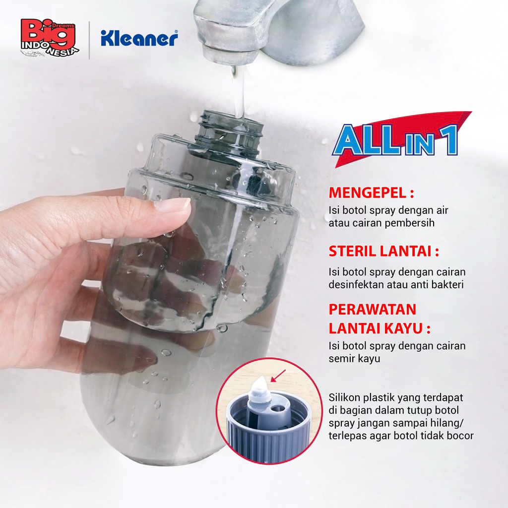 Alat Pel Semprot Kain Microfiber 2 In 1 Spray Mop Pembersih Lantai Kleaner GSA014