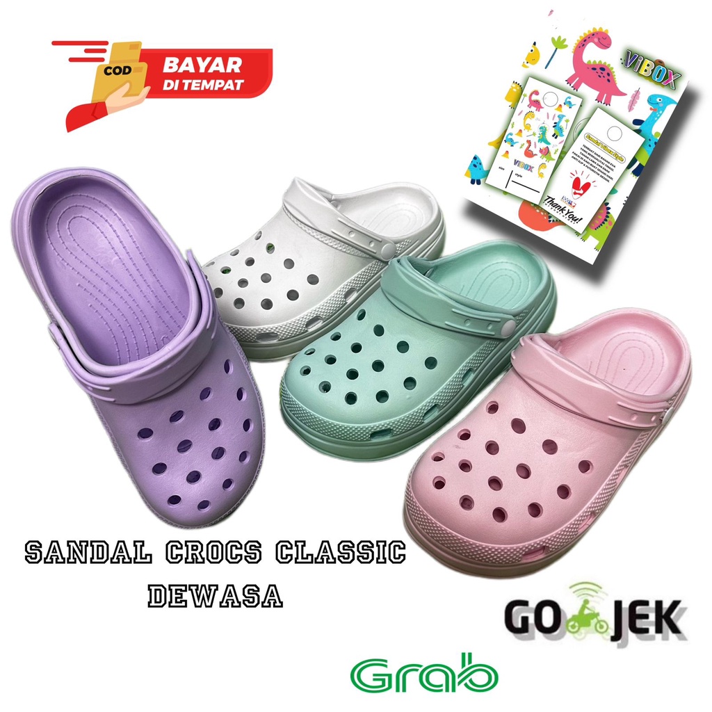 SALE CUCI GUDANG Sandal Kodok Classic Bae Clog, Sepatu Sendal Baim Wedges Platform Wanita Model Crocs MSI