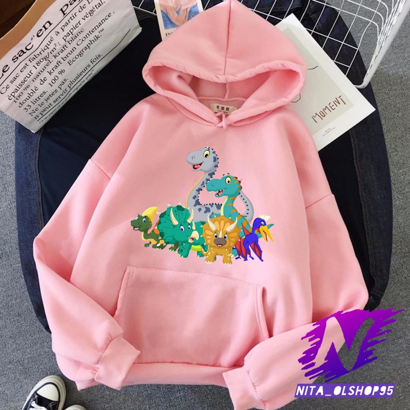 sweater hoodie anak dinosaurus hoodie dino